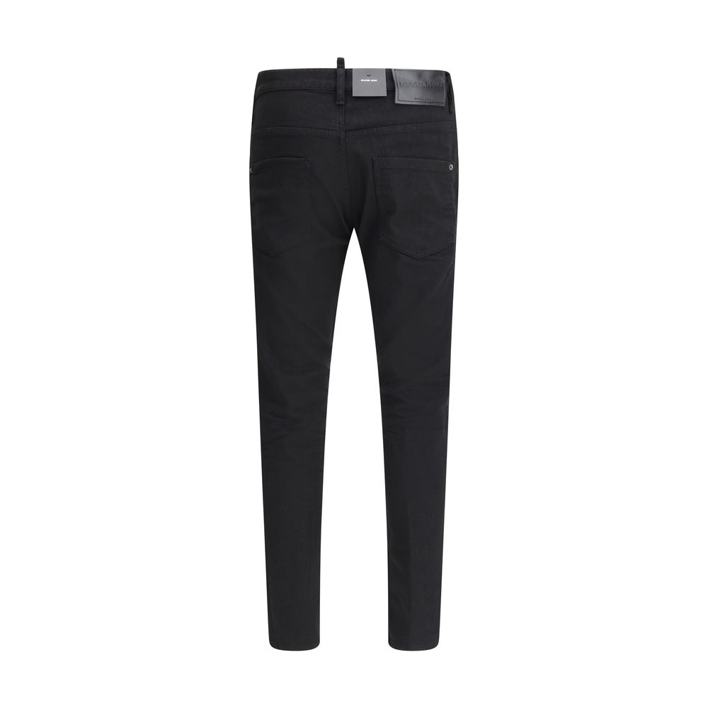 Dsquared² Black Cotton Straight-Leg Jeans